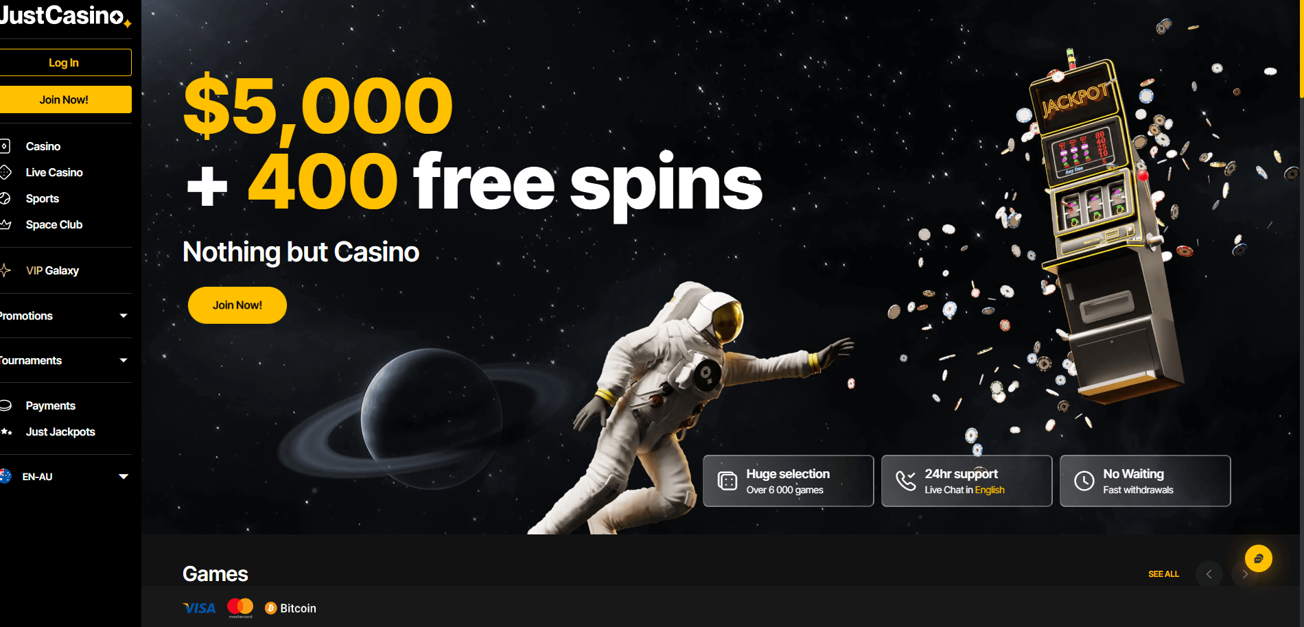 justcasino australian online casinos main page